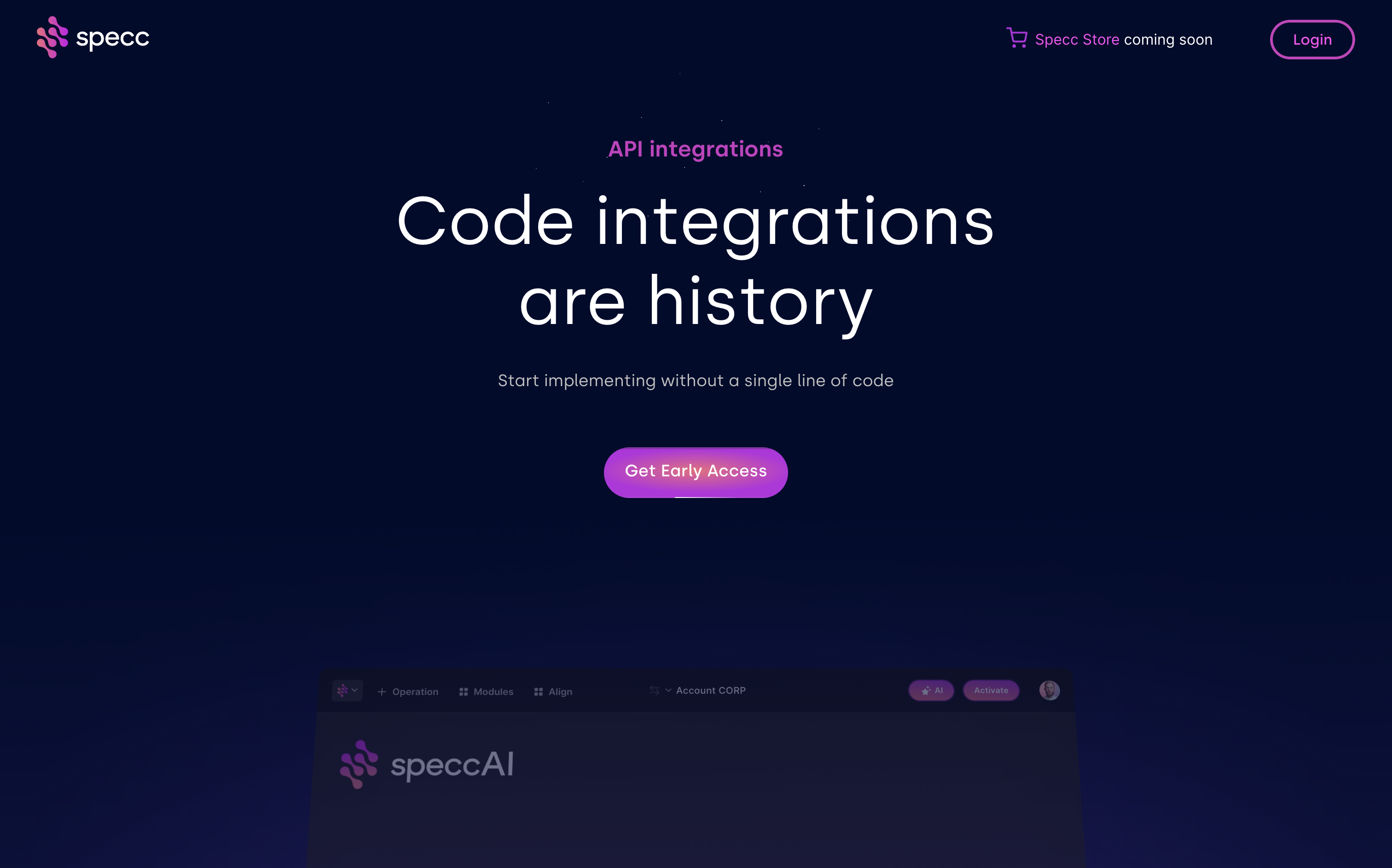 SPECC Platform Screenshot